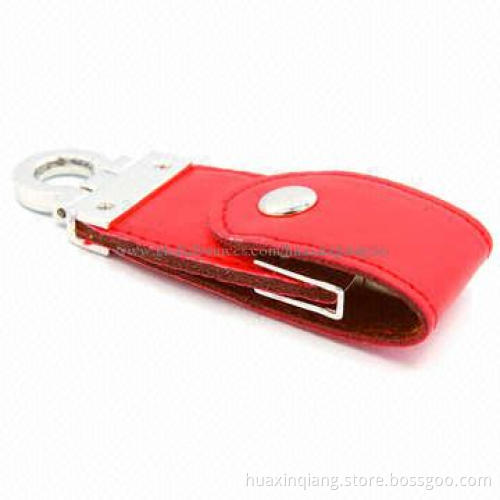 USB Memory Drives, Leather + Metal, 512MB-64GB Capacity, Logos Design, 5-year Warranty, USB2.0